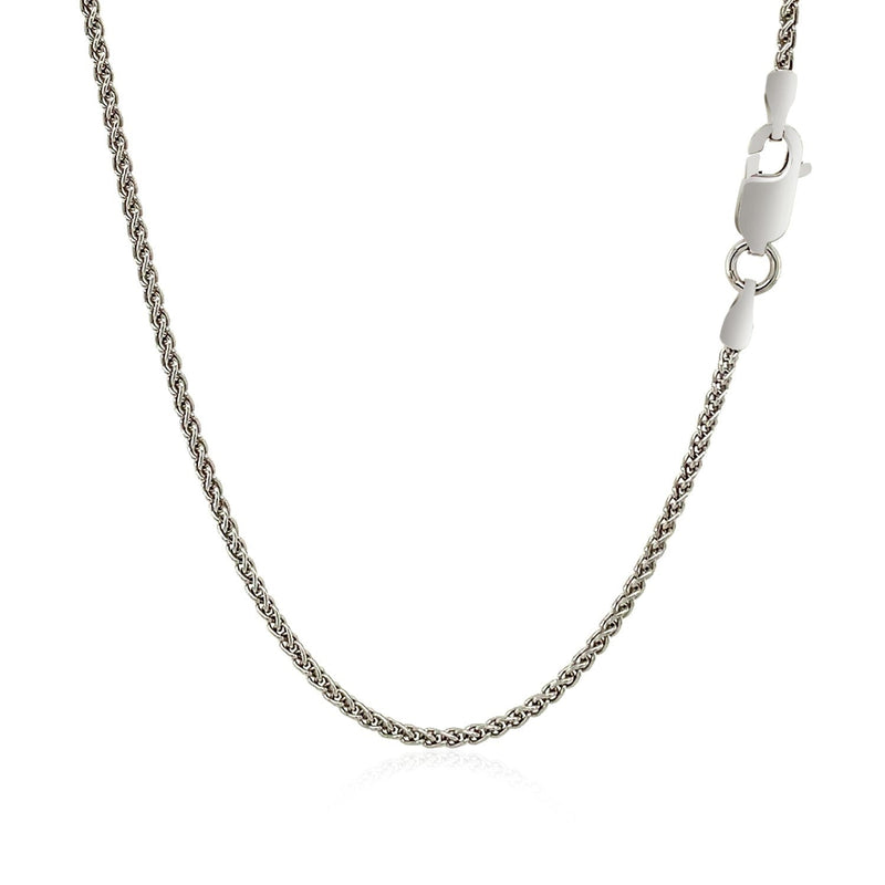 Bids.com Sterling Silver Rhodium Plated Wheat Chain 1.3mm Necklaces