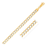 Bids.com 3.6mm 14k Two Tone Gold Pave Curb Bracelet Bracelets