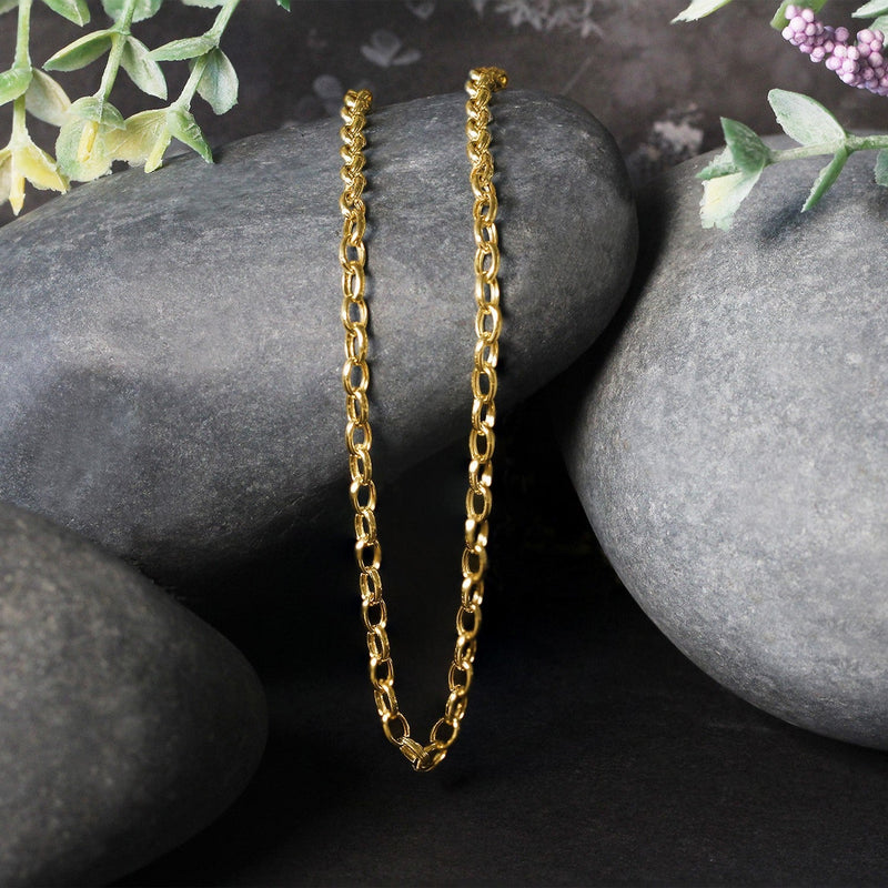 Bids.com 3.2mm 14k Yellow Gold Oval Rolo Chain Necklaces