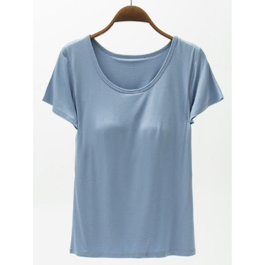 Round Neck Modal T-Shirt with Bra