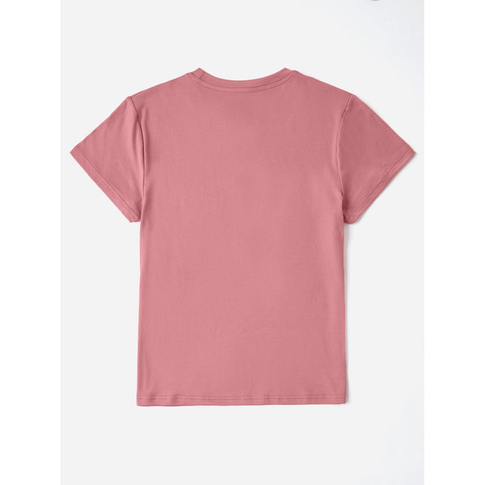 Letter Round Neck Short Sleeve T-Shirt