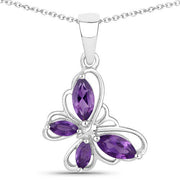 Bids.com 0.60 Carat Genuine Amethyst .925 Sterling Silver Pendant Pendants