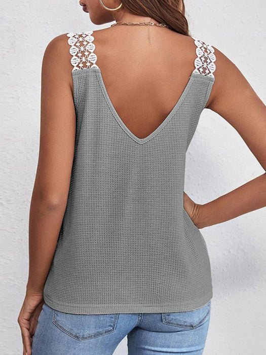 Lace Detail V-Neck Tank