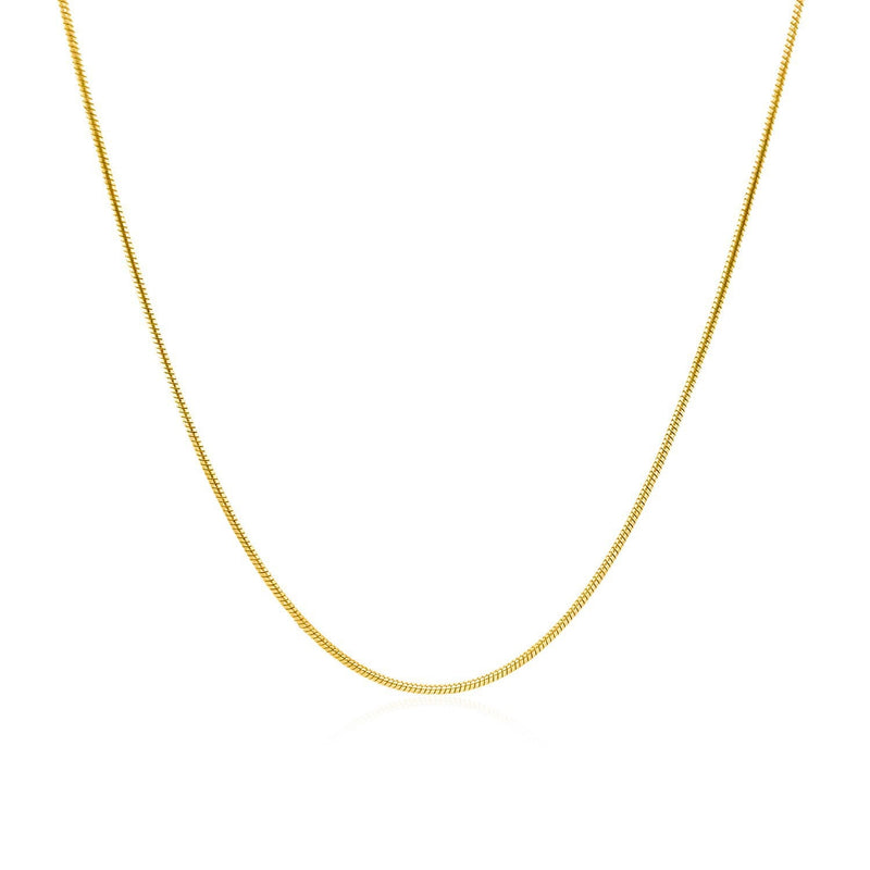 Bids.com 14k Yellow Gold Round Snake Chain 0.9mm Necklaces