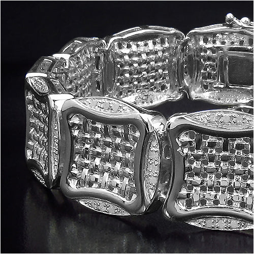 Bids.com 14K Yellow Gold Plated 0.67 Carat Genuine White Diamond .925 Sterling Silver Bracelet Bracelets