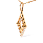 Bids.com 14K Yellow Gold 1/4 Cttw Diamond Double Triangle Geometric 18" Pendant Necklace (G-H Color, SI1-SI2 Clarity) Necklaces