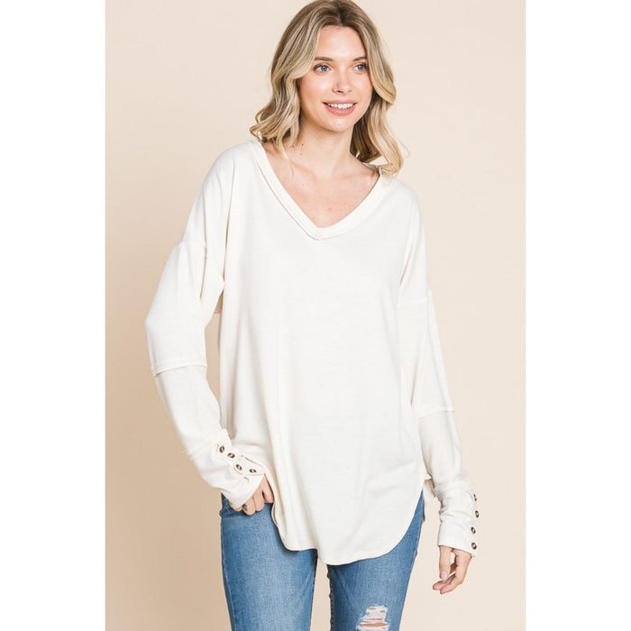 Culture Code V-Neck Dropped Shoulder Blouse