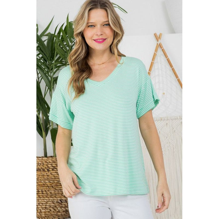 Plus Pin Stripe Boxy Top