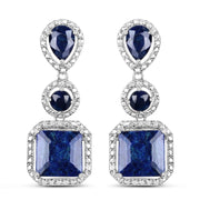 Bids.com 11.62 Carat Dyed Sapphire .925 Sterling Silver Earrings Earrings