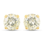Bids.com 1.24 Carat Genuine LB Diamond 14K Yellow Gold Earrings Earrings