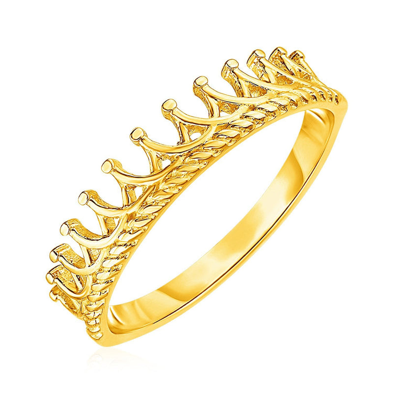 Bids.com 14k Yellow Gold Crown Motif Ring Rings