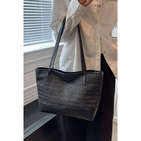 PU Leather Straps Large Tote Bag