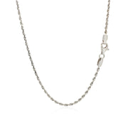 Bids.com 2.0mm 14k White Gold Solid Diamond Cut Rope Chain Necklaces