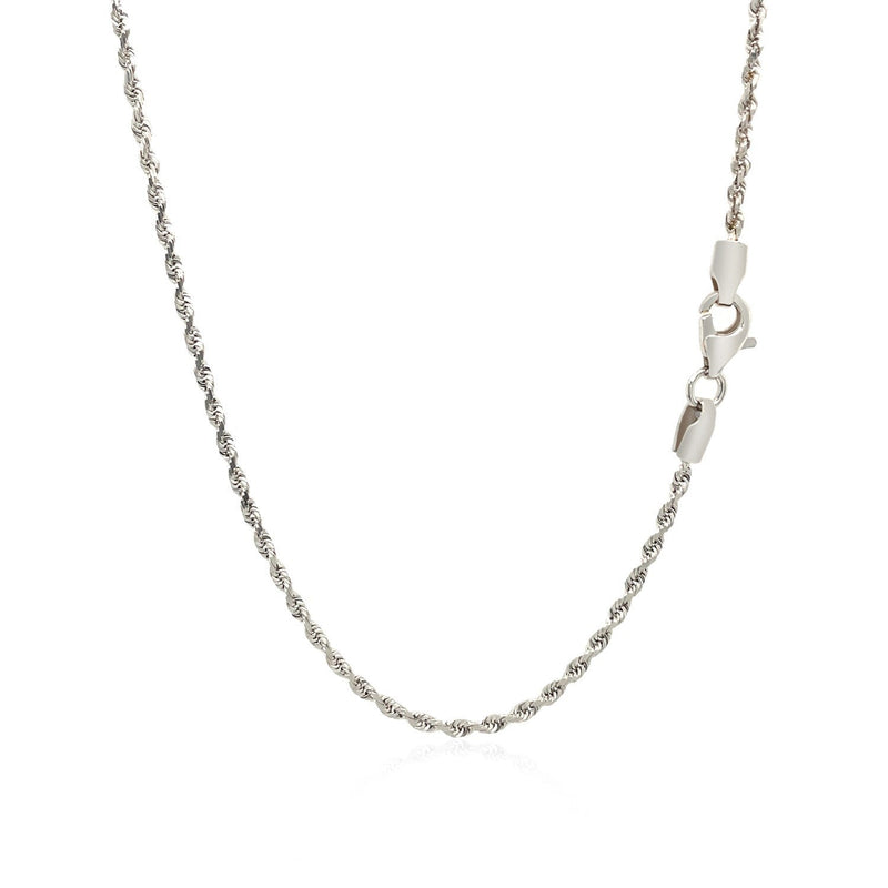 Bids.com 2.0mm 14k White Gold Solid Diamond Cut Rope Chain Necklaces