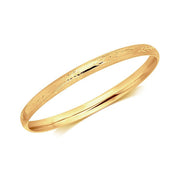 Bids.com 14k Yellow Gold Dome Style Children's Bangle with Diamond Cuts Bracelets