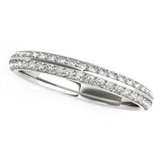 Bids.com 14k White Gold Two-Row Pave Set Diamond Wedding Band (1/4 cttw) Rings