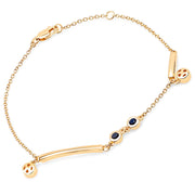 Bids.com 18K Yellow Gold Plated 0.24 Carat Genuine Blue Sapphire .925 Sterling Silver Bracelet Bracelets