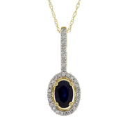 Bids.com Sapphire Diamond Fashion Pendants 14KT Yellow Gold Pendants