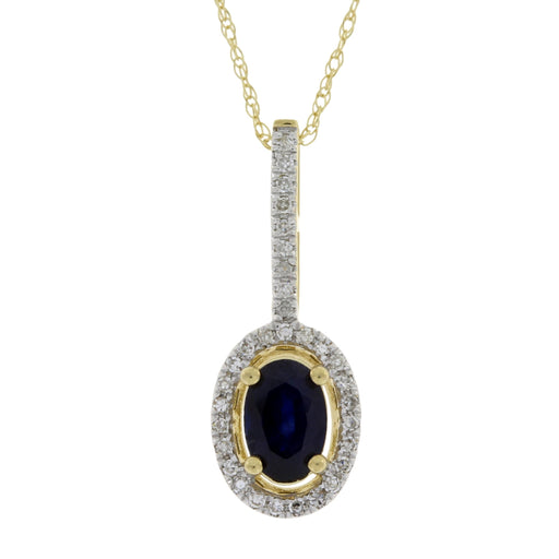 Bids.com Sapphire Diamond Fashion Pendants 14KT Yellow Gold Pendants