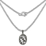 Bids.com 0.28 Carat Genuine Black Diamond .925 Sterling Silver Pandent Pendants
