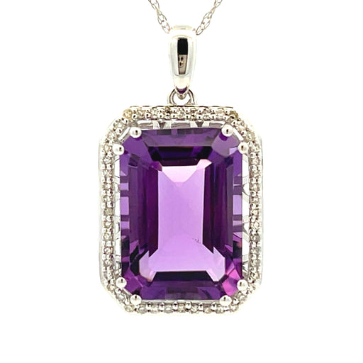 Bids.com Amethyst Diamond Fashion Pendants 14KT White Gold Pendants White Smoke 18