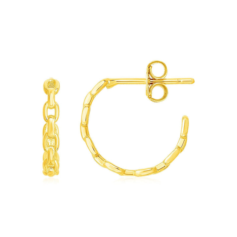 Bids.com 14k Yellow Gold Delicate Chain Hoop Earrings Earrings