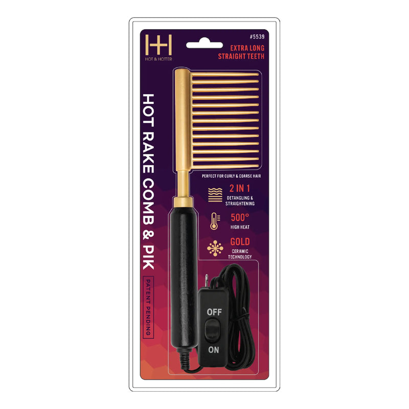 Mill's Beauty Supply Hot & Hotter Ceramic Hot Rake Comb & Pik Equipment