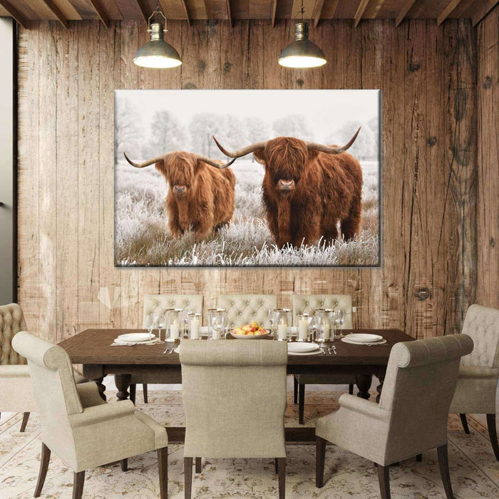 Hairy Scottish Highland Cows Wall Art