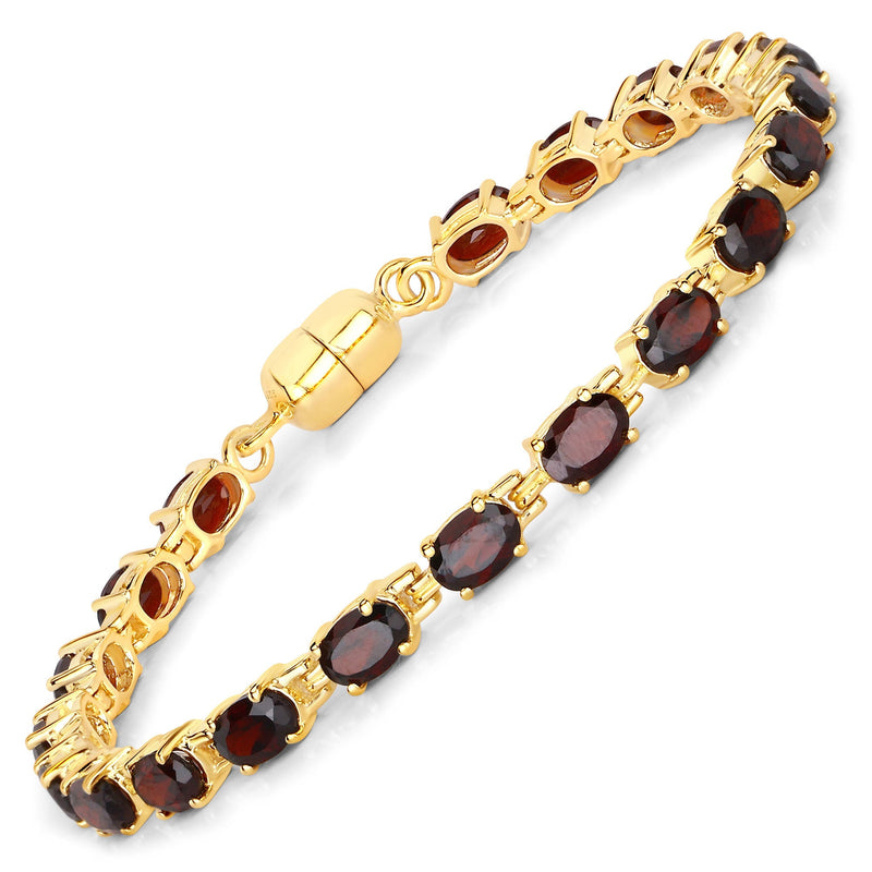Bids.com 10.20 Carat Genuine Garnet .925 Sterling Silver Bracelet Bracelets