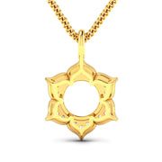 Bids.com 0.14 Carat Genuine White Diamond 14K Yellow Gold Semi Mount Pendant - holds 8.00mm Round Gemstone Pendants