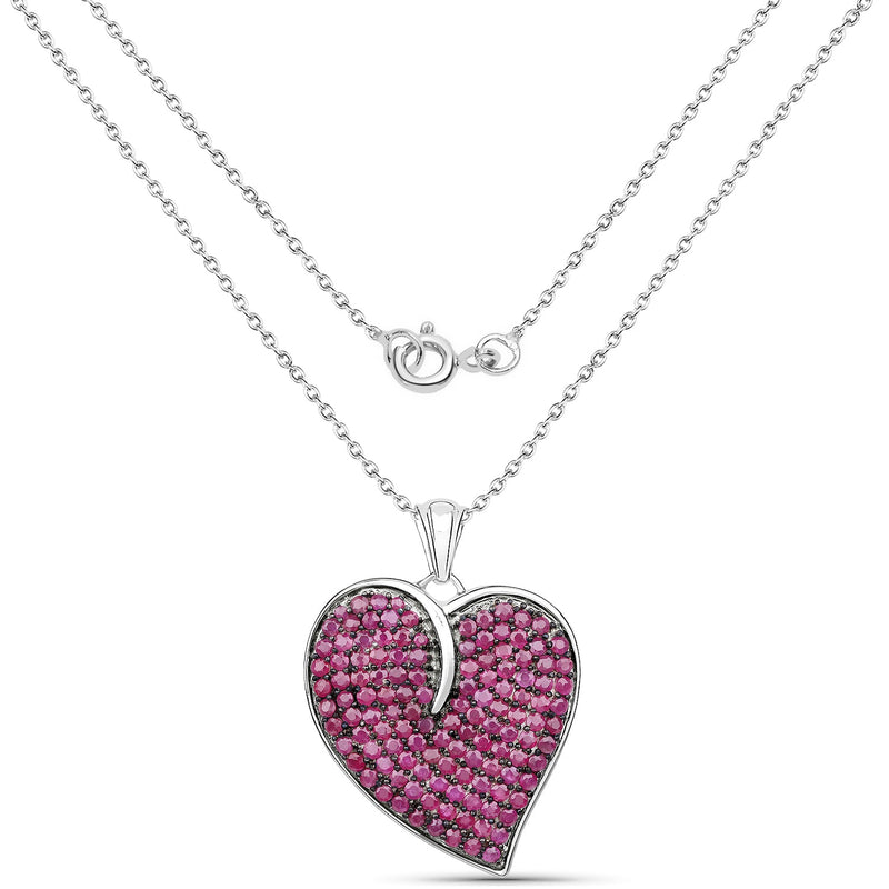 Bids.com 4.98 Carat Genuine Ruby .925 Sterling Silver Pendant Pendants