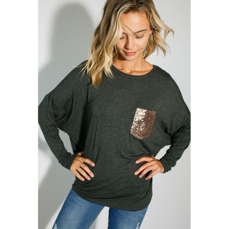 Plus Sequence Pocket Dolman Sl Top