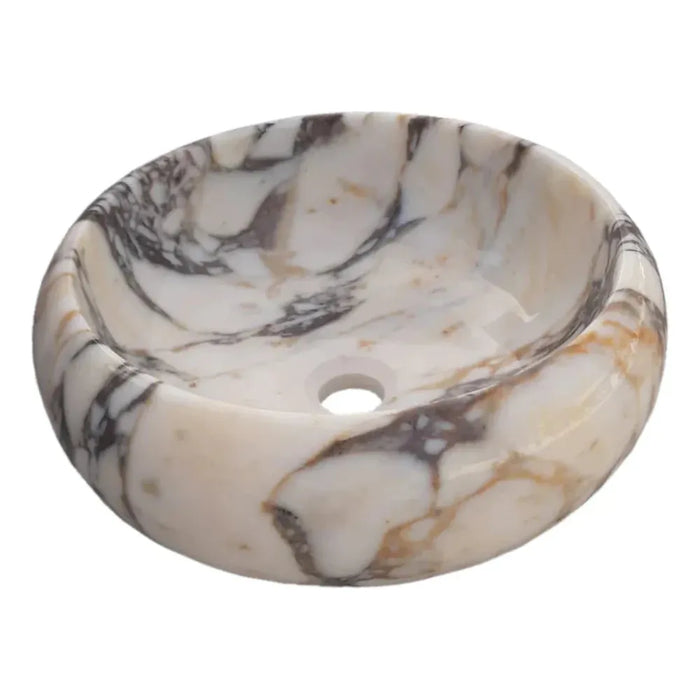 Calacatta Viola Marble Above Vanity Round Bathroom Sink Polished (D)16" (H)6"