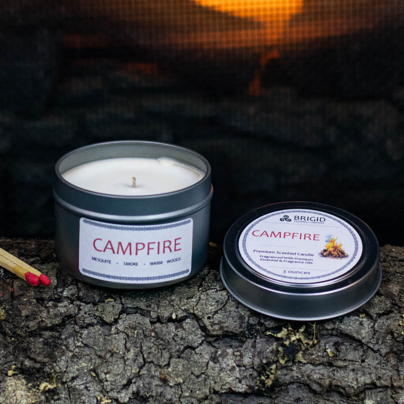 Brigid Trading Company Campfire Soy Wax Candle - Mesquite, Cedarwood, and Campfire Smoke Premium Scented Candle