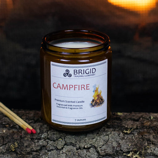 Brigid Trading Company Campfire Soy Wax Candle - Mesquite, Cedarwood, and Campfire Smoke Premium Scented Candle