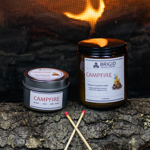 Brigid Trading Company Campfire Soy Wax Candle - Mesquite, Cedarwood, and Campfire Smoke Premium Scented Candle