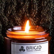 Brigid Trading Company Candy Cane Soy Wax Candle - Peppermint and Candy Canes Premium Scented Candle Black 7oz amber jar,3oz pewter tin