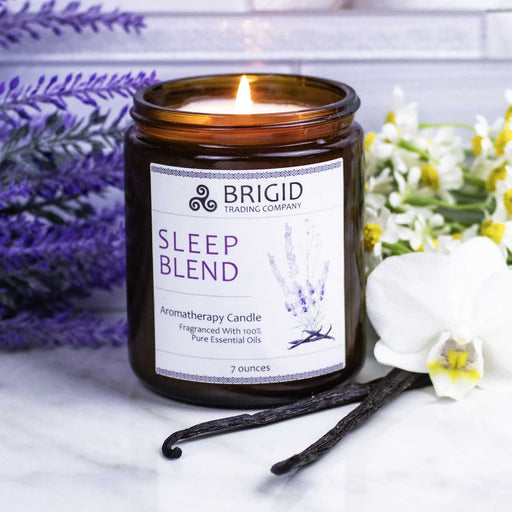 Brigid Trading Company Sleep Blend Soy Wax Candle - Lavender, Chamomile, and Vanilla Aromatherapy Candle