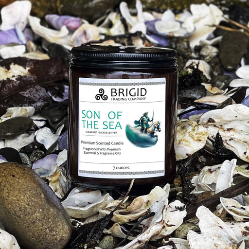 Brigid Trading Company Son of the Sea Soy Wax Candle - Sea Salt, Ocean Breeze, and Saddle Leather Premium Scented Candle