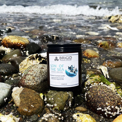 Brigid Trading Company Son of the Sea Soy Wax Candle - Sea Salt, Ocean Breeze, and Saddle Leather Premium Scented Candle