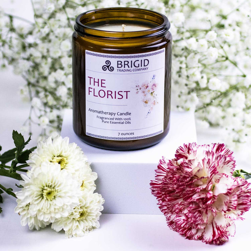 Brigid Trading Company The Florist Soy Wax Candle - Jasmine, Ylang Ylang, Helichrysum, and Sandalwood Aromatherapy Candle