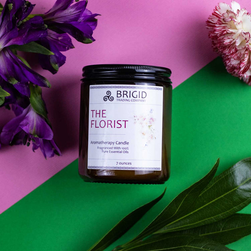 Brigid Trading Company The Florist Soy Wax Candle - Jasmine, Ylang Ylang, Helichrysum, and Sandalwood Aromatherapy Candle