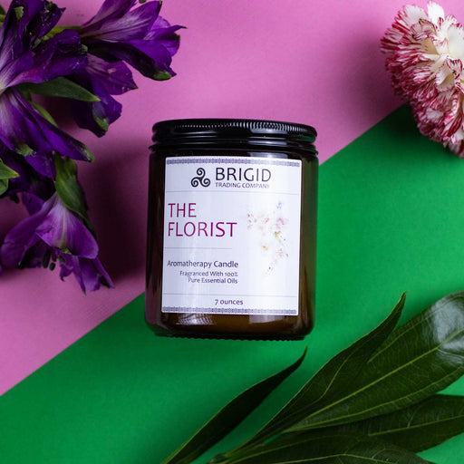 Brigid Trading Company The Florist Soy Wax Candle - Jasmine, Ylang Ylang, Helichrysum, and Sandalwood Aromatherapy Candle