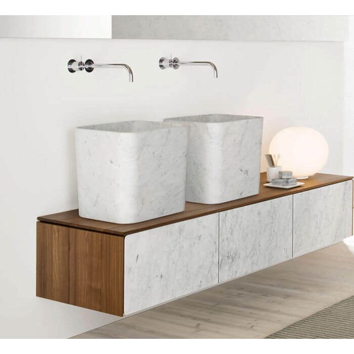 Marble Bucket Design Rectangular Above-counter Sink Polished (W)14" (L)16" (H)14"