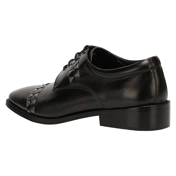 Carrey Leather Derby Style Dress Shoes for Men - Black and Burgundy Colors