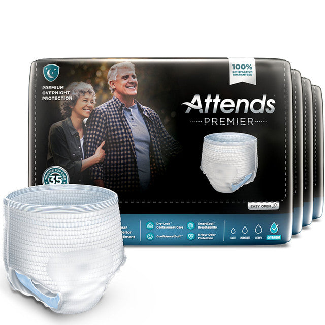 Attends Attends Premier Premium Overnight Protection Underwear XL 58"- 68" 14x Health Care