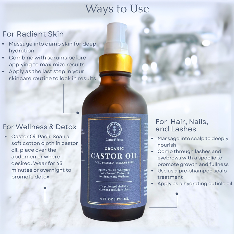Clara & Fritz Tallow Shop Organic Castor Oil Facial Cleansers