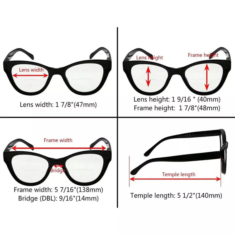 eyekeeper.com Cat-eye Bifocal Reading Glasses Thicker Frame Readers BR9108 Eyeglasses