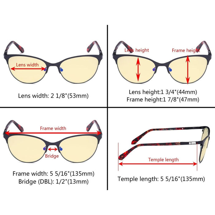 Eyekeeper - Cat-Eye Blue Light Blocking Eyeglasses Lx19024-Bb60