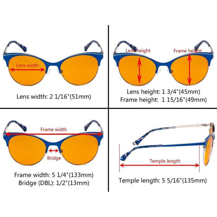 eyekeeper.com - eyekeeper.com - Blue Light Reducing Glasses Half-rim for Women LX19042-BB98